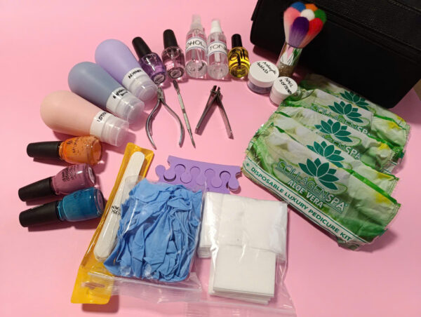 KIT02: Mani-Pedi Kit with Regular Polish & Spa for Seniors (include EBook, Video)