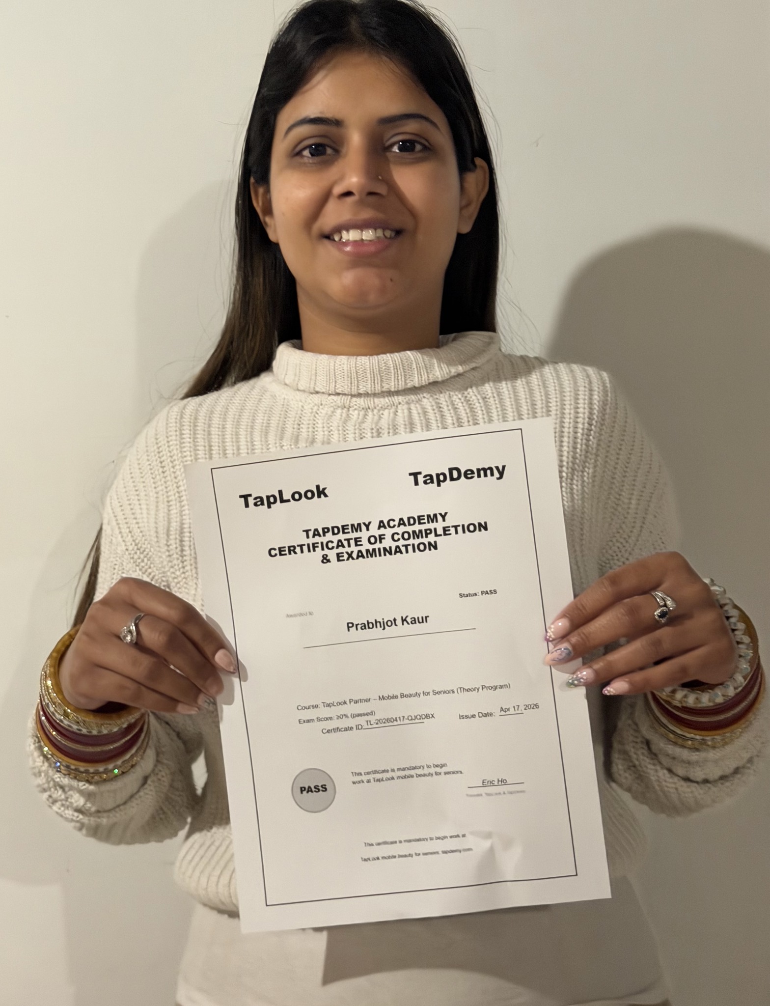 Certificate photo