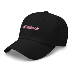 TapLook Premium Cap 7 classic dad hat black left front 6a0b451f09ba9