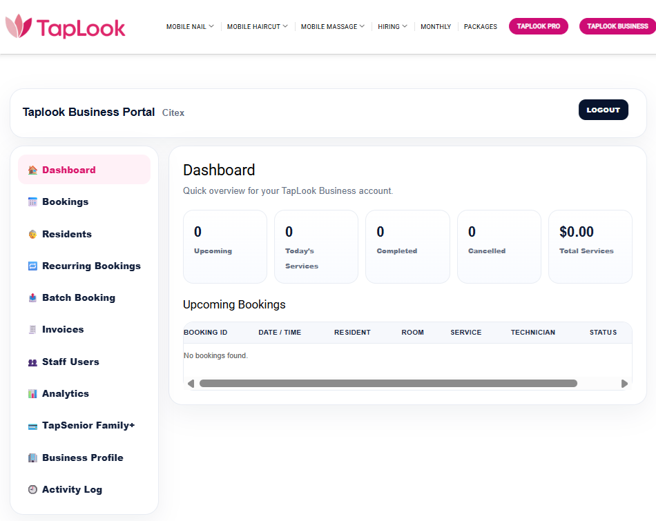 taplookbusiness portal