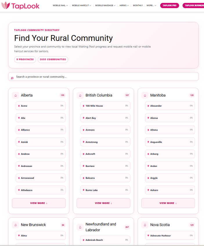TapLook Community: Bringing Mobile Senior Care to Every Rural Community Across Canada 4 taplook rural