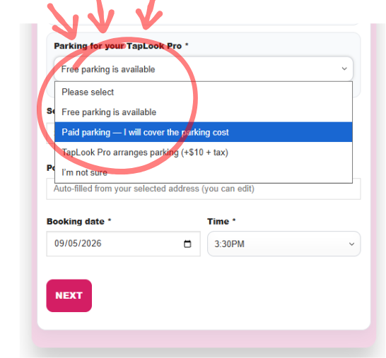 TapLook Updates Parking Options for Condo/Apartment Services and Payment Methods in the Booking System 5 Untitled design 2026 09 05T210646.732