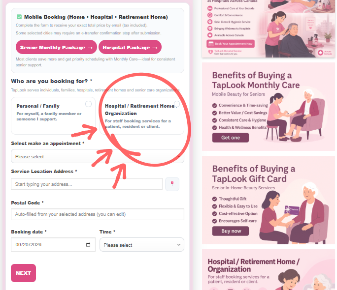 How Hospitals and Retirement Homes Can Create a TapLook Organization Account to Book Services for Patients and Residents 5 Untitled design 2026 09 20T204341.310