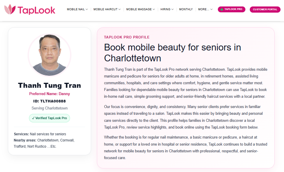 Meet Thanh Tung Tran (Danny) – Verified TapLook Pro Providing Mobile Nail Services for Seniors in Charlottetown 4 taplook charlottetown danny