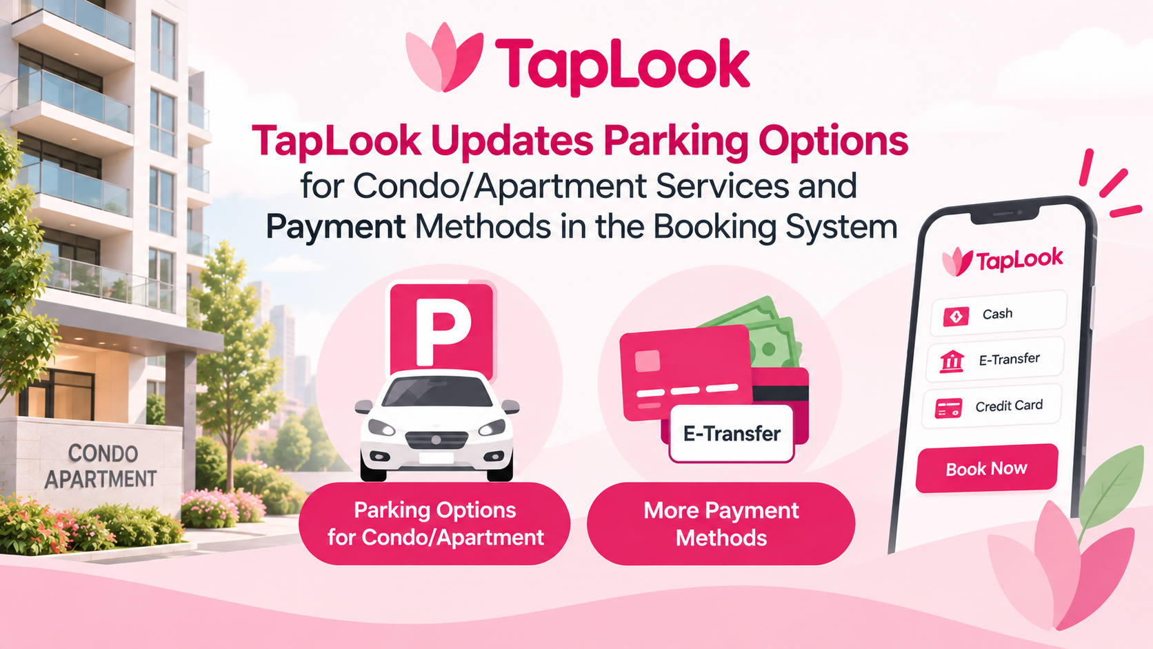 TapLook Updates Parking Options for Condo/Apartment Services and Payment Methods in the Booking System 4 taplook payment parking